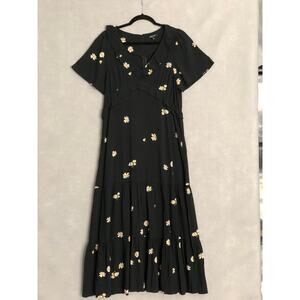 Madewell Women's Size 4 Empire Waist Short Sleeve Floral Maxi Dress